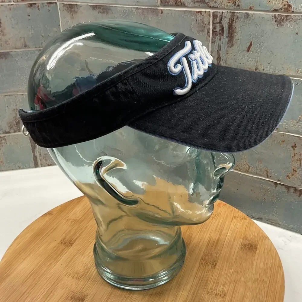 Titleist Pro V1 Visor Puff Embroidery Black Denim Blue